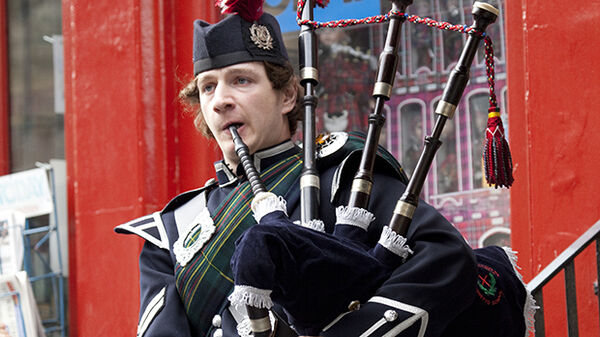 Bagpiper in Edinburgh, Scotland