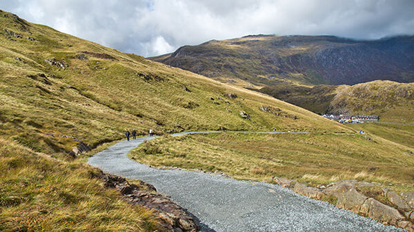 Path and hills, Snowdonia, Wales