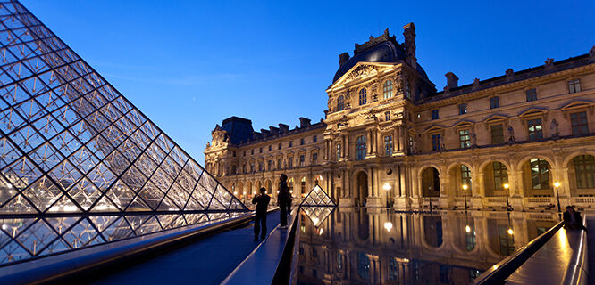 Louvre at night, Paris, France