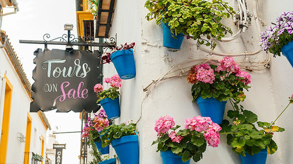 Tours in Sale sign, Cordoba, Spain