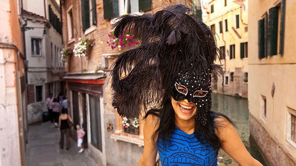 Wearing a mask in Venice