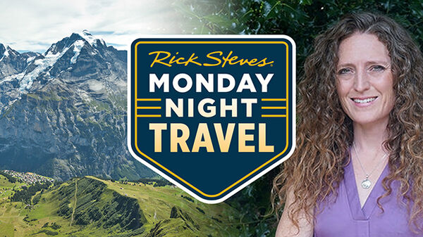 woman and swiss alps