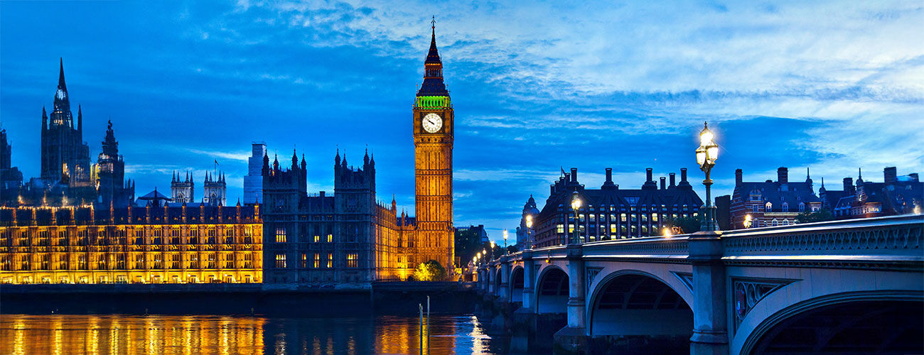 Big Ben, Westminster, and the Thames at night, London