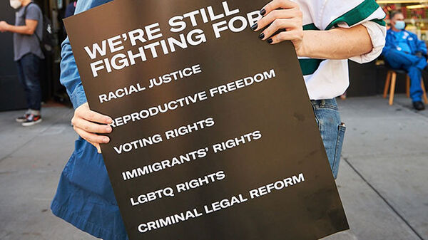sign explaining what the aclu does