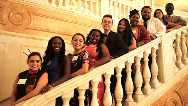 group of teenagers at fund for education abroad gala
