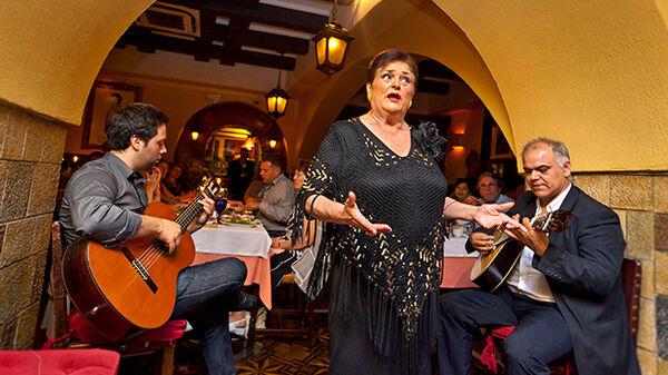 Fado singer and musicians, Lisbon, Portugal
