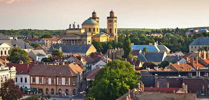 overview of Eger in Hungary