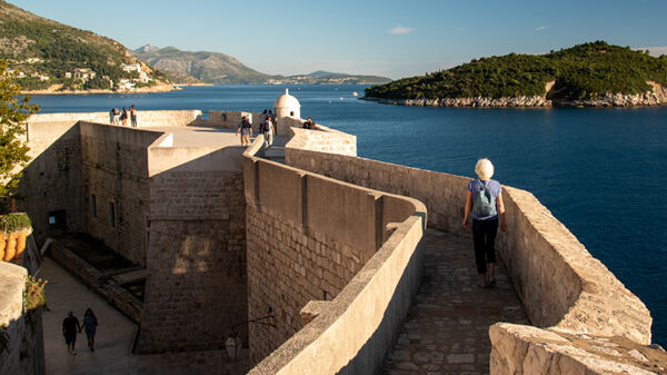 City walls and sea, Dubrovnik, Croatia
