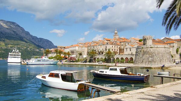 Boats in harbor, Korčula, Croatia