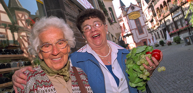 two ladies in a small town in germany