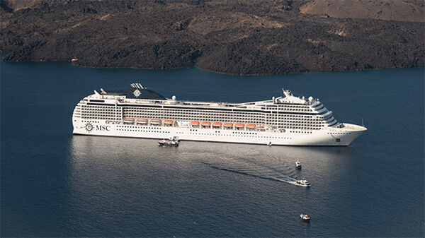 Cruise ship, Santorini, Greece