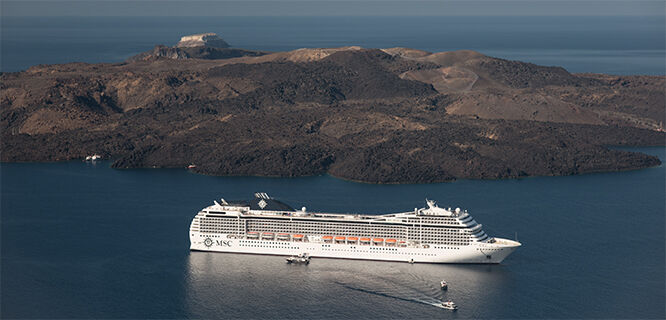 Cruise ship, Santorini, Greece