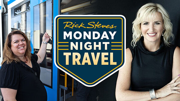 two women with the monday night travel logo