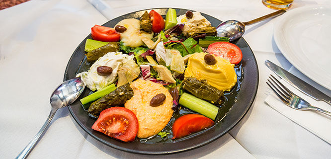 plate of greek appetizers