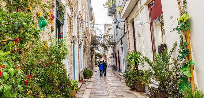 narrow lane in nafplio greece