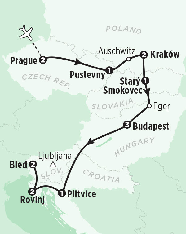 central europe tour route map