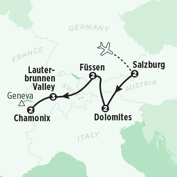 my way alpine europe tour route map