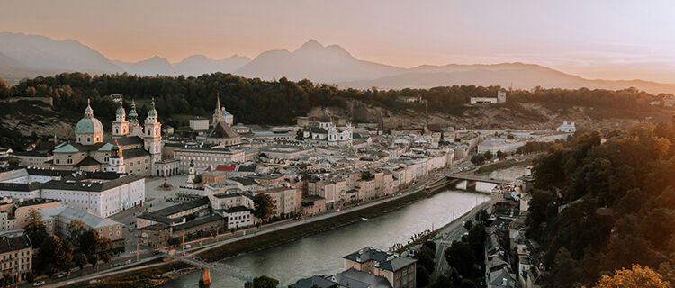 Overview of Salzburg, Austria