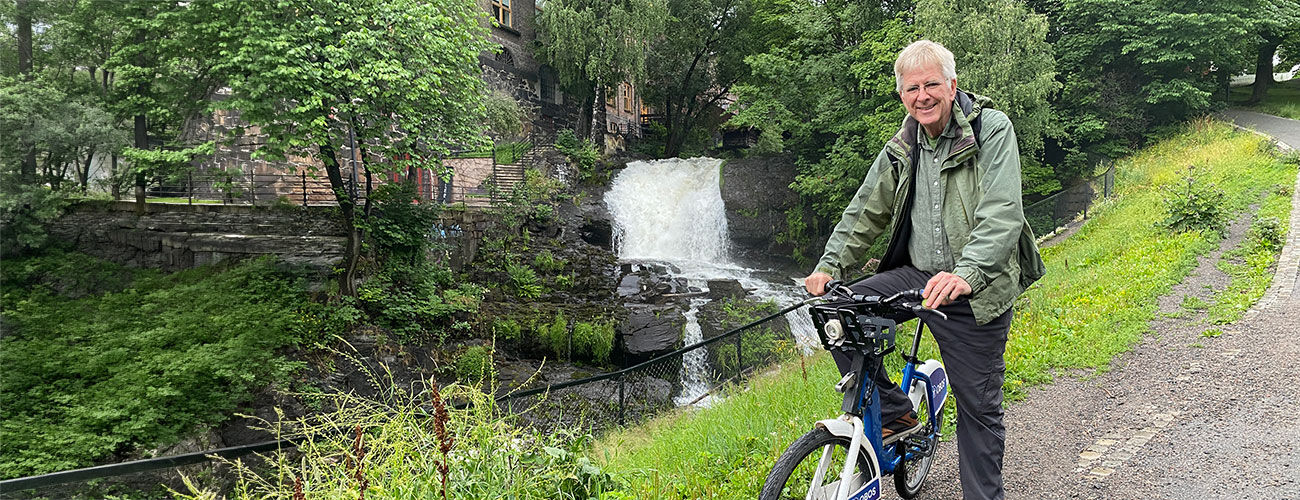 Rick on a bike, Oslo, Norway