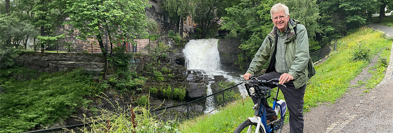 Rick on a bike, Oslo, Norway