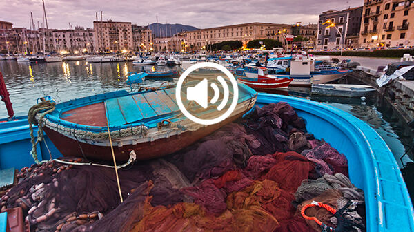 Boats in harbor, Palermo, Sicily, Italy