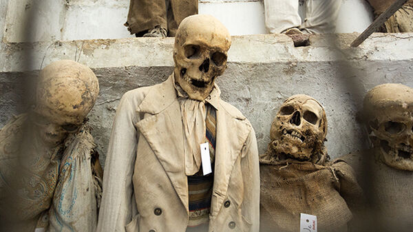 Mummified corpses in Capuchin Crypt, Palmero, Sicily, Italy