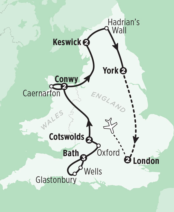 Rick Steves Best of England tour map