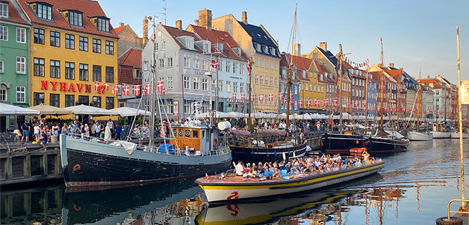 colorful buildings along a canal in copenhagen