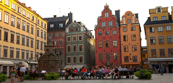 colorful buildings in stockholm old town