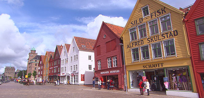 colorful buildings in bergen norway