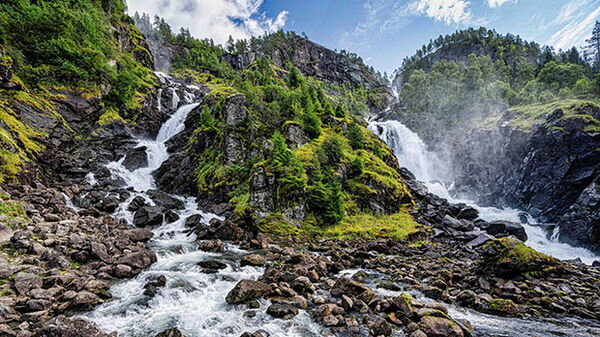 Setesdal waterfalls in Norway
