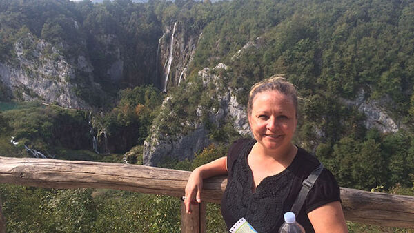 woman with forest in background