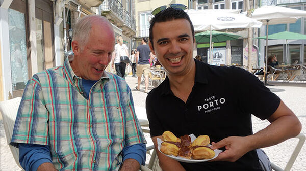 Food tour guide and tour member, Porto, Portugal