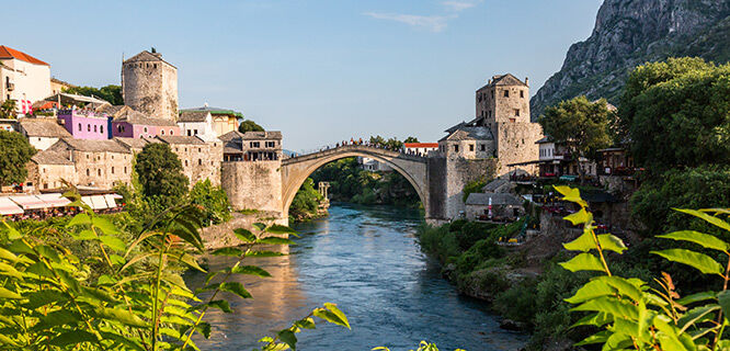 old stone bridge over river