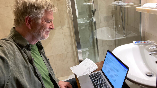 rick working iin a hotel