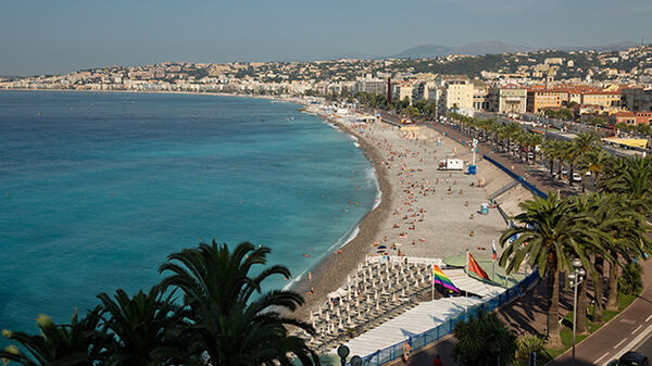 Beach overview, Nice, French Riviera