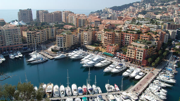 Boats and marina overview, Monaco, French Riviera