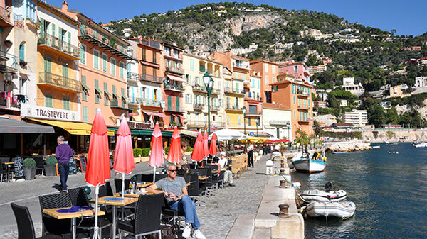 Sidewalk cafe, Villefranche-sur-Mer, French Riviera