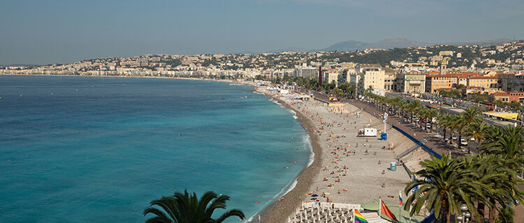 Beach overview, Nice, French Riviera
